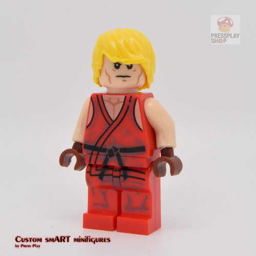 Custom Minifigure - based on the character from Street Fighter - Ken Masters