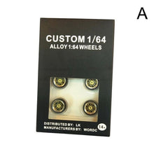 Load image into Gallery viewer, 4pcs/Set 1/64 Car Wheels Tire Modified Vehicle Alloy Car Refit Wheels Tires For Cars Suitable For Some Tomica Cars Toys for Kids