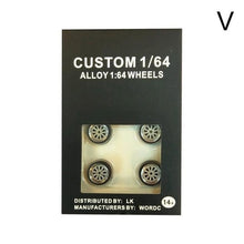 Load image into Gallery viewer, 4pcs/Set 1/64 Car Wheels Tire Modified Vehicle Alloy Car Refit Wheels Tires For Cars Suitable For Some Tomica Cars Toys for Kids