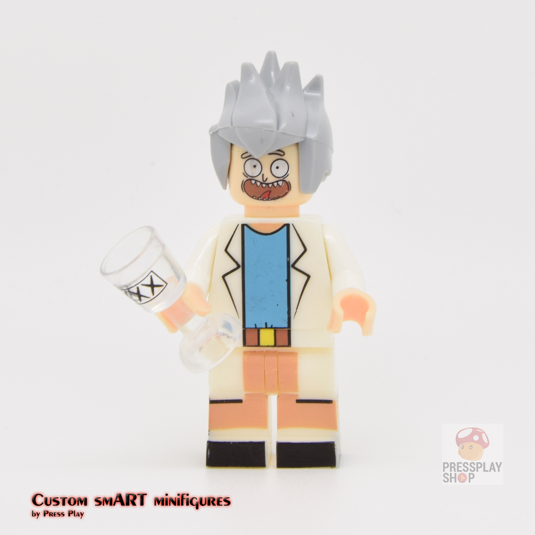 Custom Minifigure - based on the character Rick Sanchez (Rick and Morty)