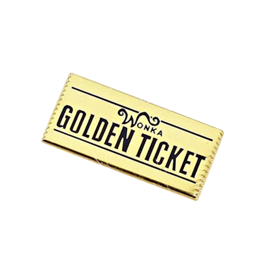 Smart Pins - Limited Edition Golden Ticket Willy Wonka Enamel Pin Badge Brooch