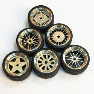 4pcs/Set 1/64 Car Wheels Tire Modified Vehicle Alloy Car Refit Wheels Tires For Cars Suitable For Some Tomica Cars Toys for Kids