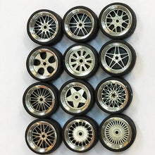 Load image into Gallery viewer, 4pcs/Set 1/64 Car Wheels Tire Modified Vehicle Alloy Car Refit Wheels Tires For Cars Suitable For Some Tomica Cars Toys for Kids