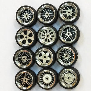 4pcs/Set 1/64 Car Wheels Tire Modified Vehicle Alloy Car Refit Wheels Tires For Cars Suitable For Some Tomica Cars Toys for Kids