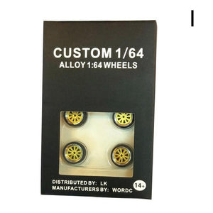 4pcs/Set 1/64 Car Wheels Tire Modified Vehicle Alloy Car Refit Wheels Tires For Cars Suitable For Some Tomica Cars Toys for Kids