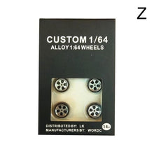 Load image into Gallery viewer, 4pcs/Set 1/64 Car Wheels Tire Modified Vehicle Alloy Car Refit Wheels Tires For Cars Suitable For Some Tomica Cars Toys for Kids