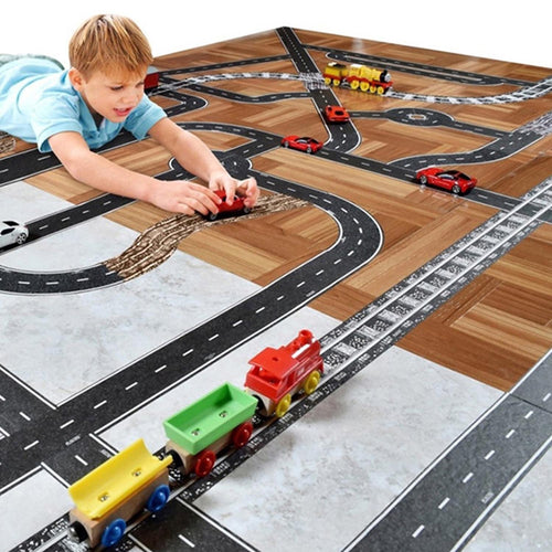DIY Tape, Car Road Tape DIY Traffic Road Railway Adhesive Removable Washi Masking Tape Sticker for Children Kids Toy Cars